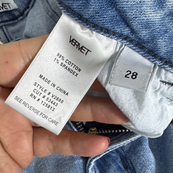 VERVET Women's Olivia High Rise Raw Hem Wide Leg Jeans Size 28 - Picture 5 of 7